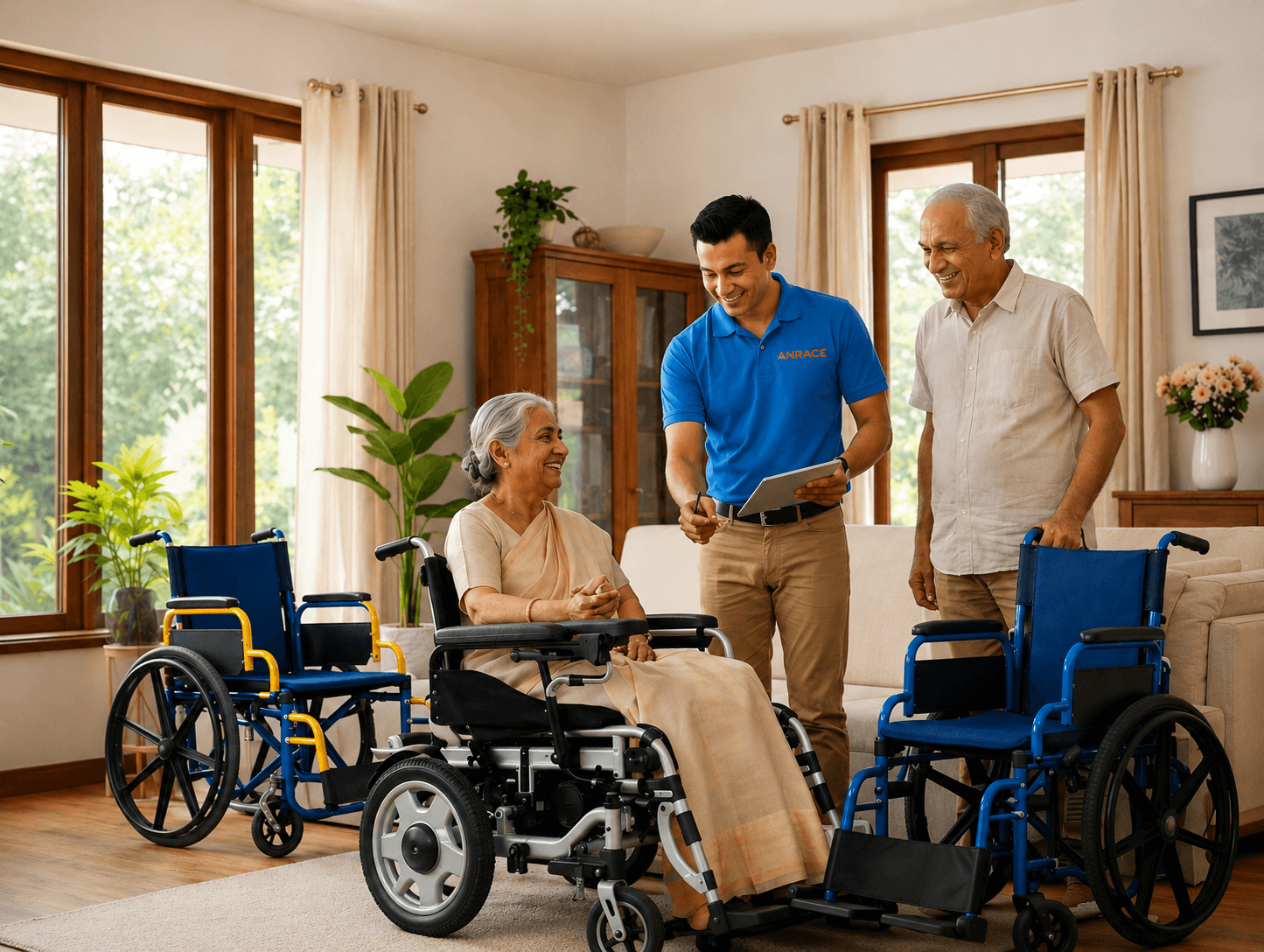 Anrace assistive mobility products in use — professional healthcare setting