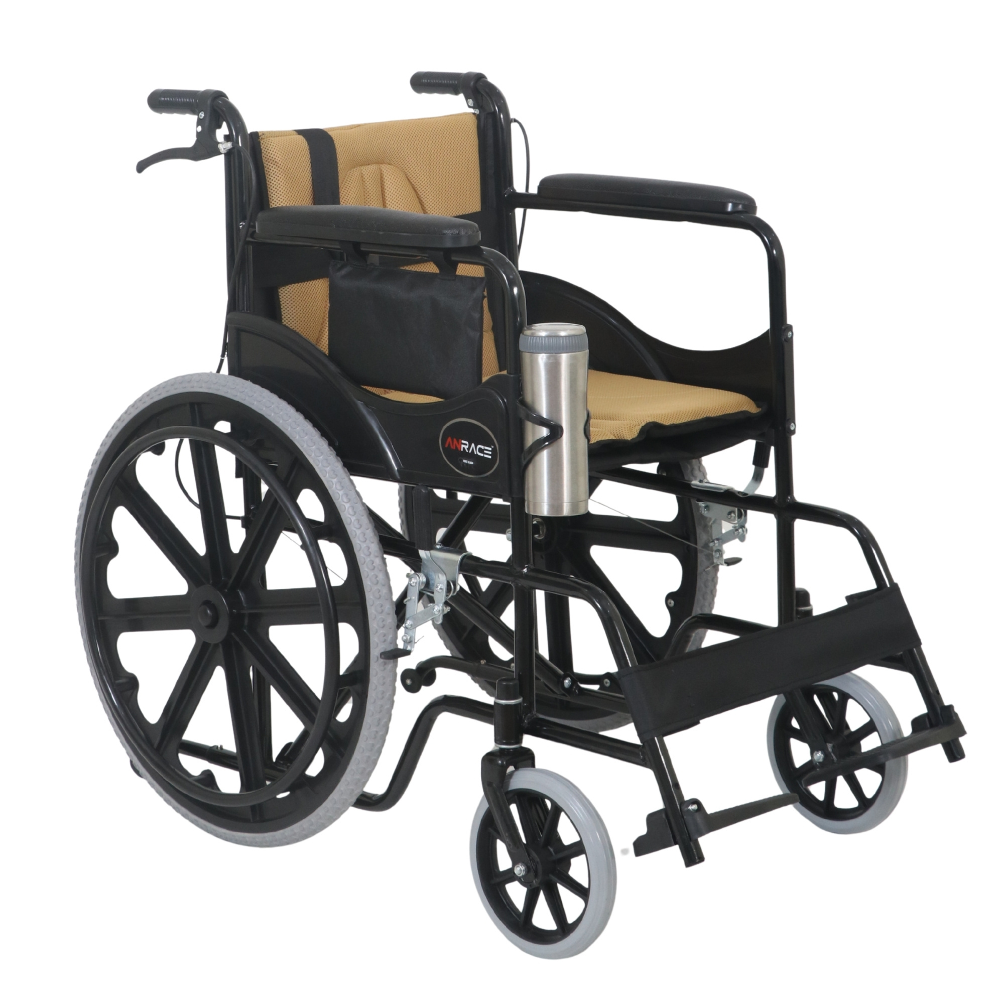 AN819M Premium Folding Wheelchair 22 Spoke Wheels