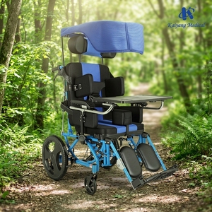 Adjustable Multifunctional Manual Children Cerebral Palsy Wheelchair with Meal Tray