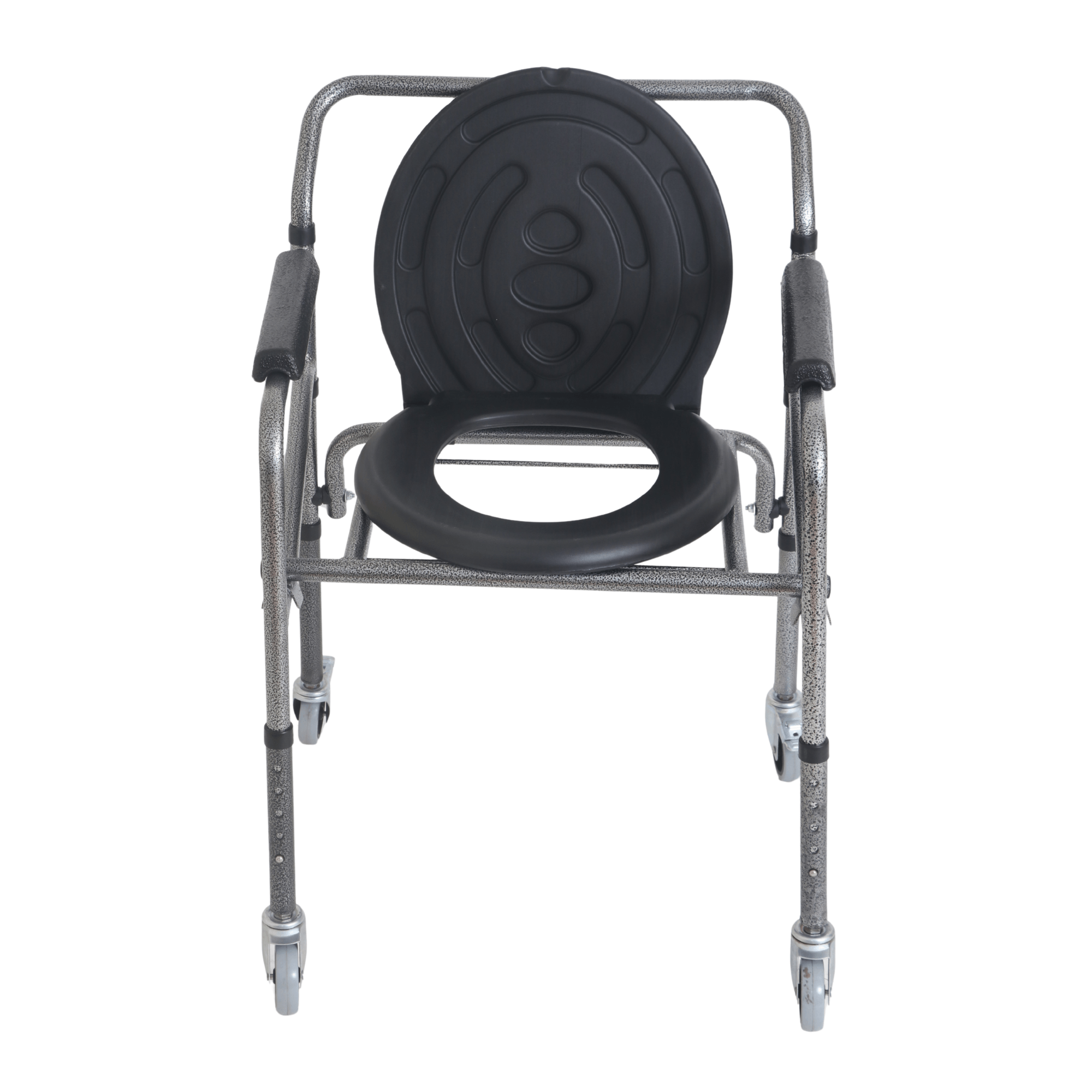 AN696 Antique Silver Height Adjustable Foldable Commode Chair