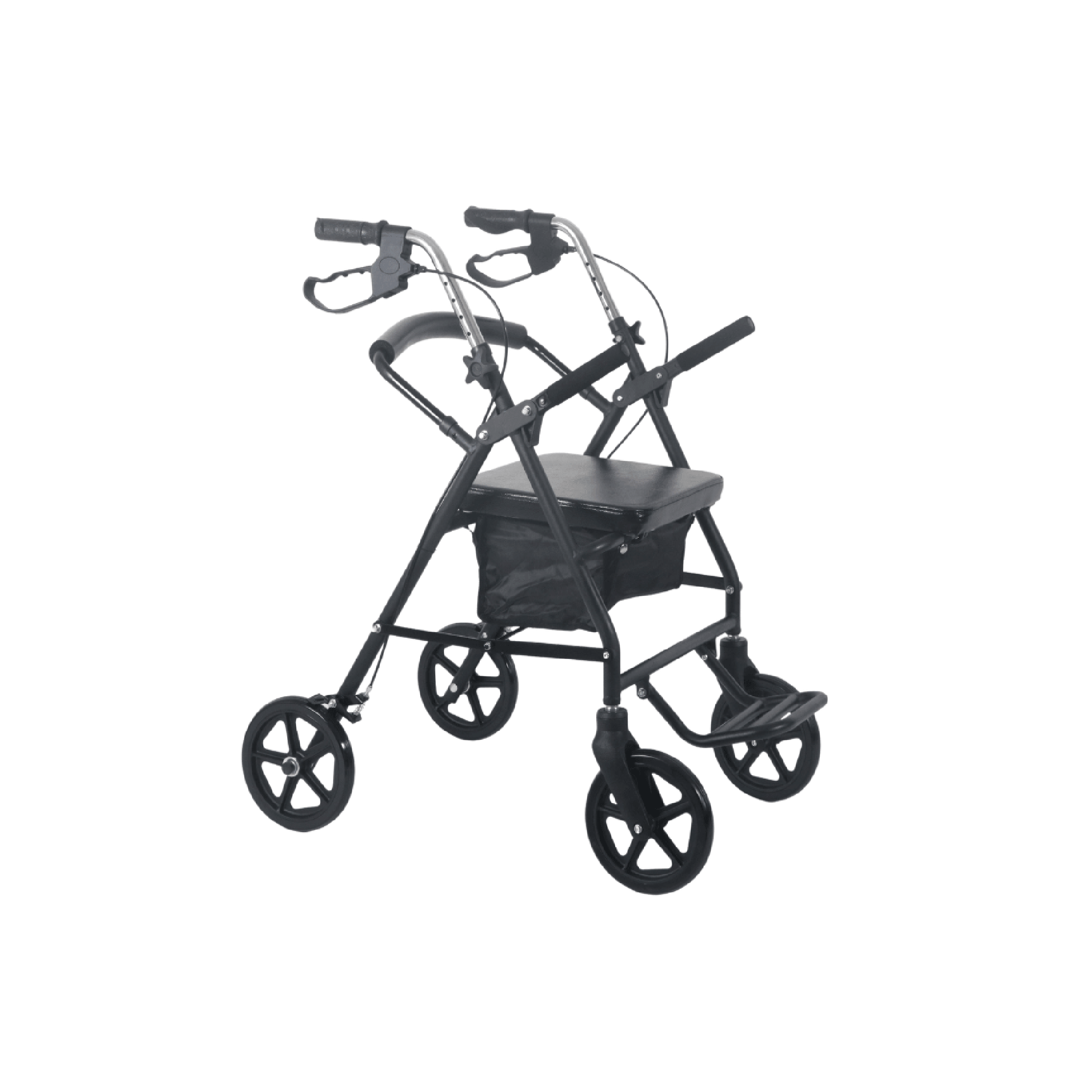 ANRL01L Aluminum Rollator Walker with Seat Footrests