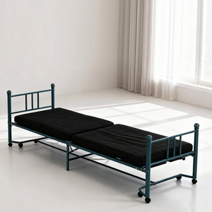 Rollaway Folding Sofa Bed with Mattress Metal Frame Foldable Guest Cot