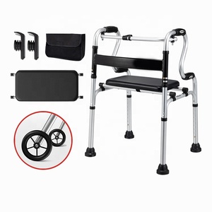 Aluminum Folding Walker With 2 Wheels