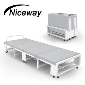Adjustable Backrest Portable Rollaway Guest Bed Space Saving Fabric Folding Adults Camping Cot